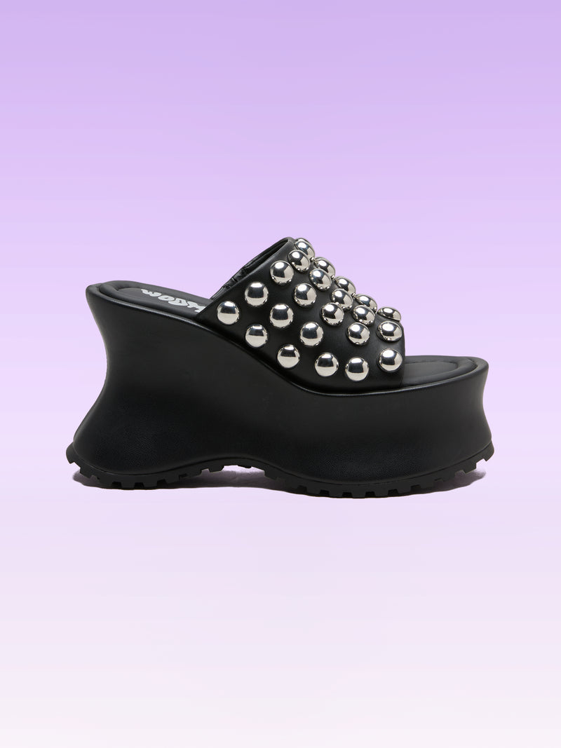COLETTE BLACK NAPPA STUDS