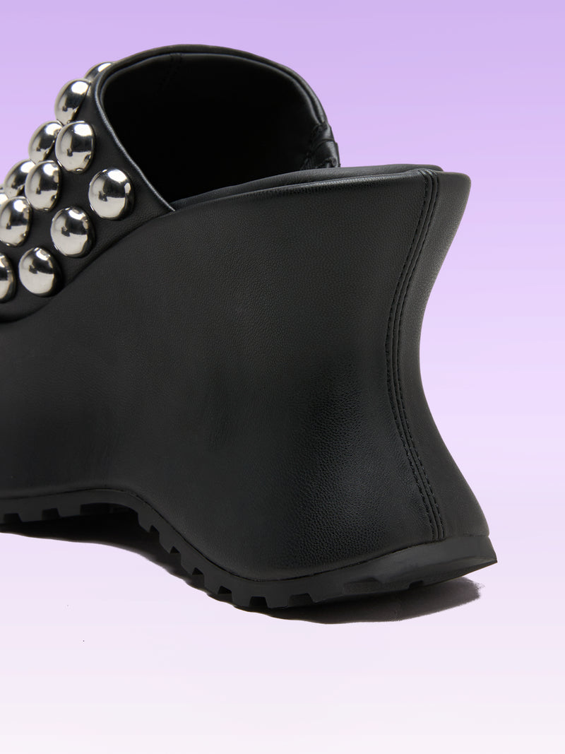 COLETTE BLACK NAPPA STUDS