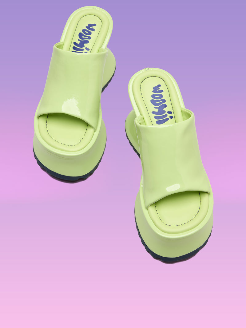 COLETTE LIME CRINKLE PATENT