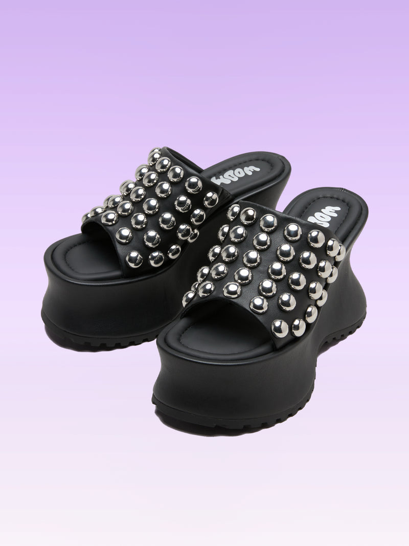 COLETTE BLACK NAPPA STUDS