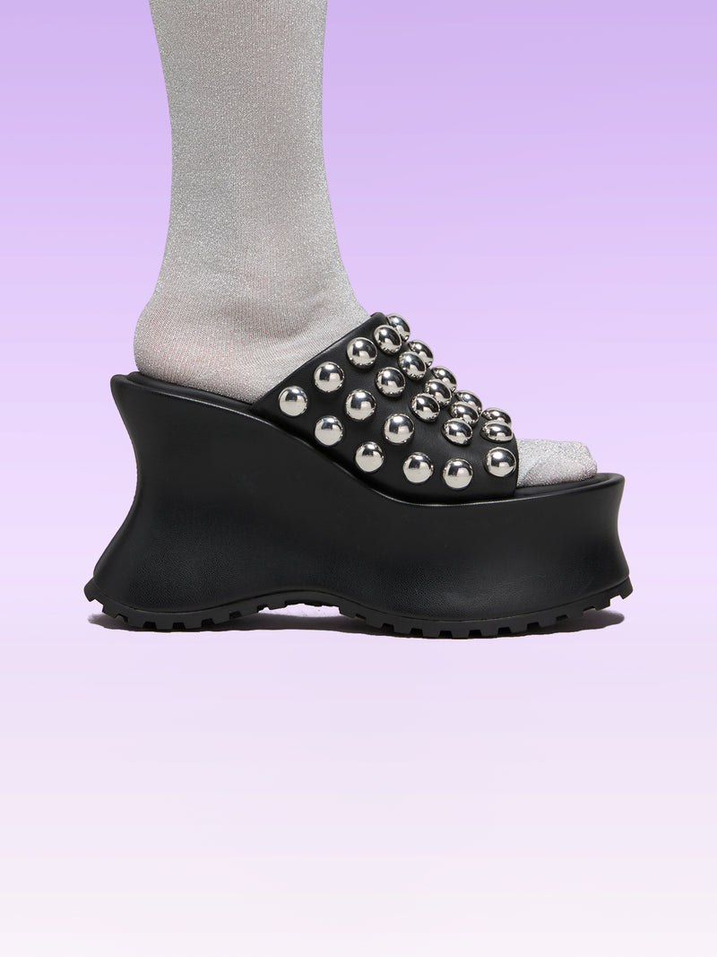 COLETTE BLACK NAPPA STUDS